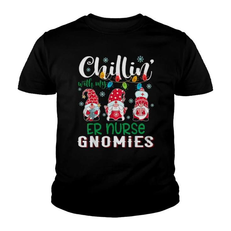 Chillin With My Er Nurse Gnomies Xmas Light Christmas Nurse  Youth T-shirt