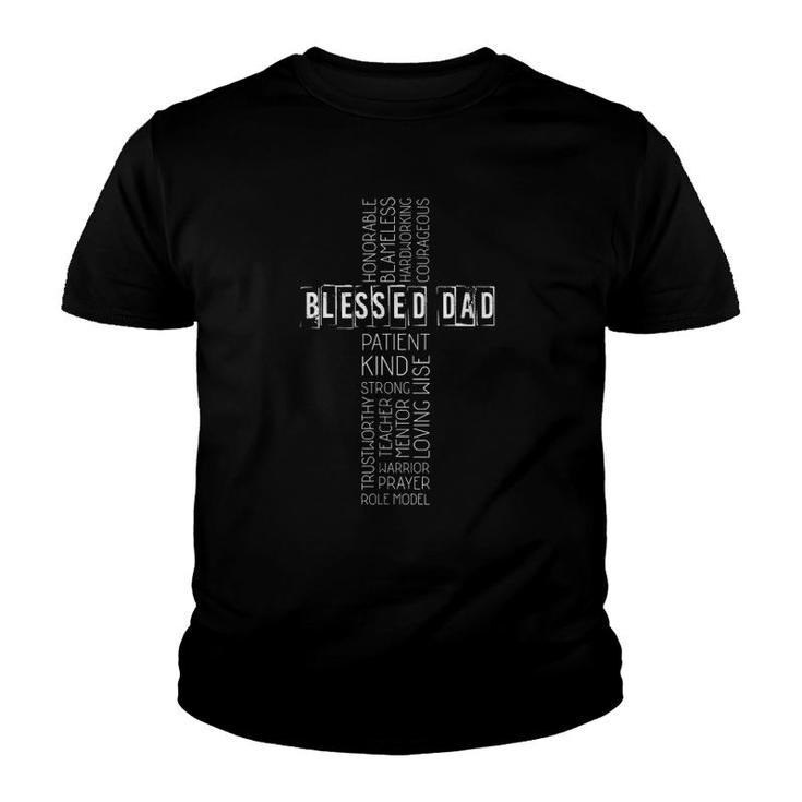 Christian Blessed Dad Cross Father's Day Gifts Youth T-shirt