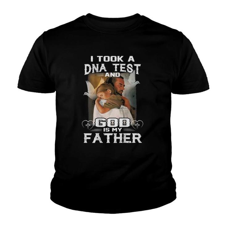 Christian I Took Dna Test And God Is My Father Printed Back Youth T-shirt