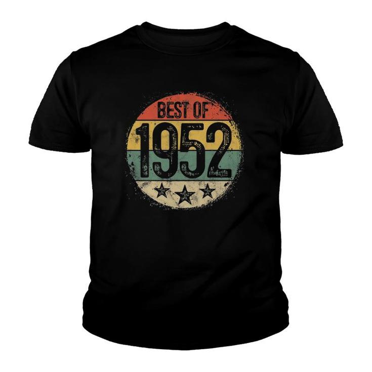 Circular Vintage Best Of 1952 70 Years Old Gift 70Th Birthday Youth T-shirt