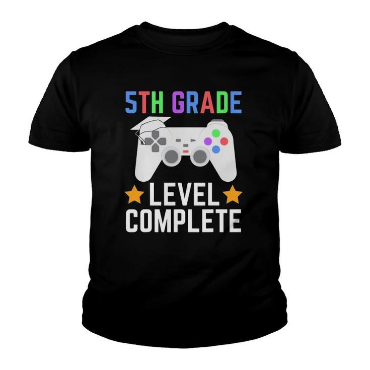 Class Of 2021 5Th Grade Level Complete Gamer Graduation Gift Youth T-shirt