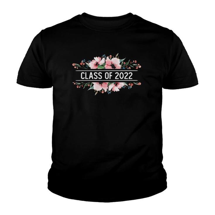 Class Of 2022  Flower Decor Youth T-shirt