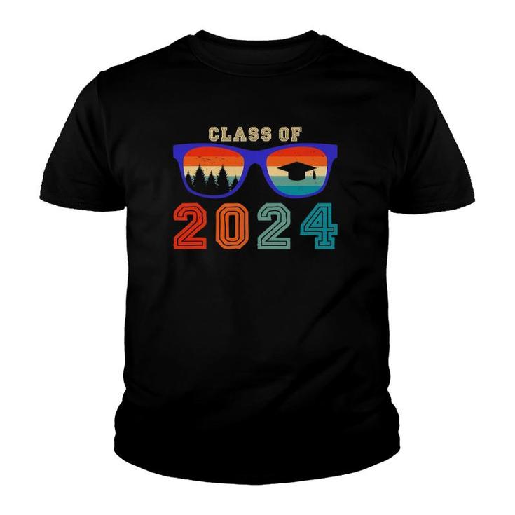 Class Of 2024 Senior Retro School Graduation 2024 Sunglasses Hoodie