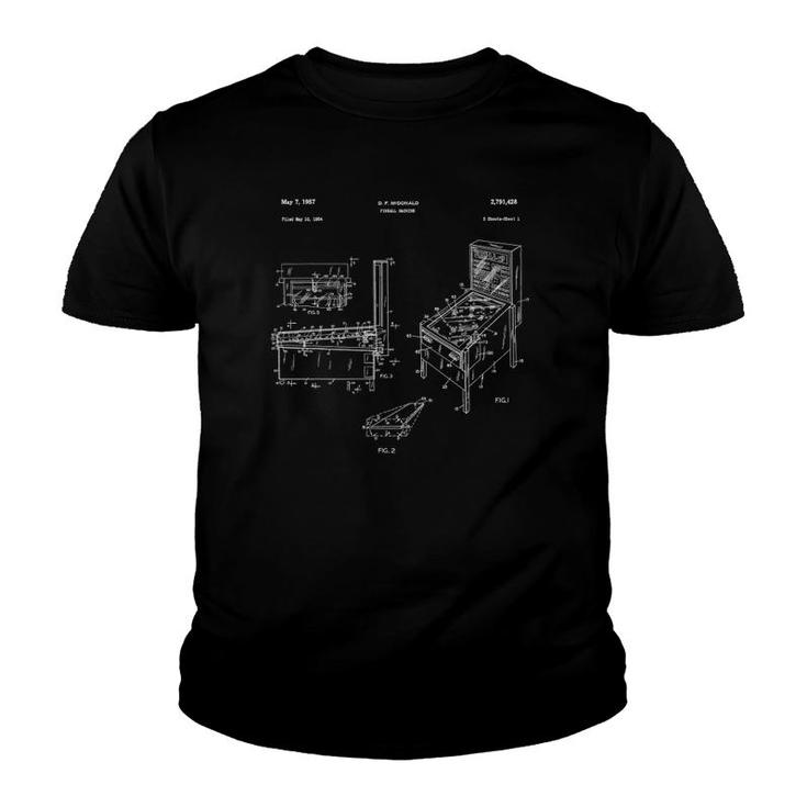 Classic Retro Pinball T-Shirt - Pinball Patent - Gift