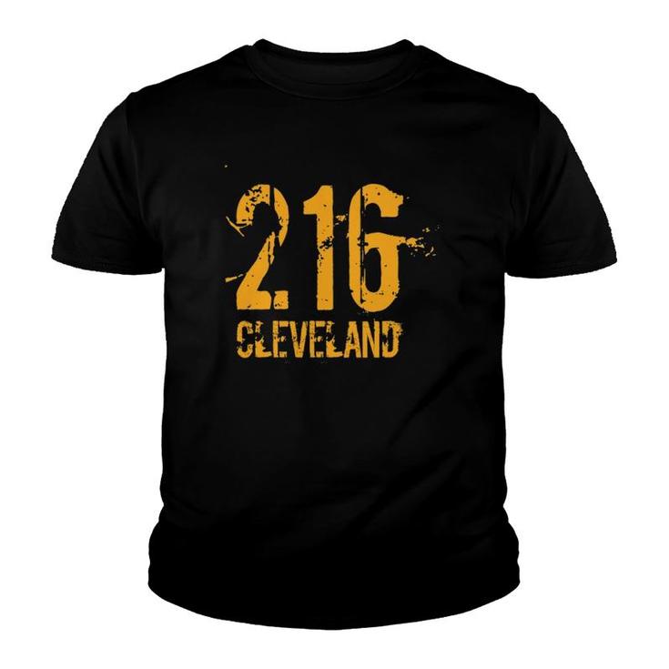 Cleveland 216 Area Code Distressed Youth T-shirt