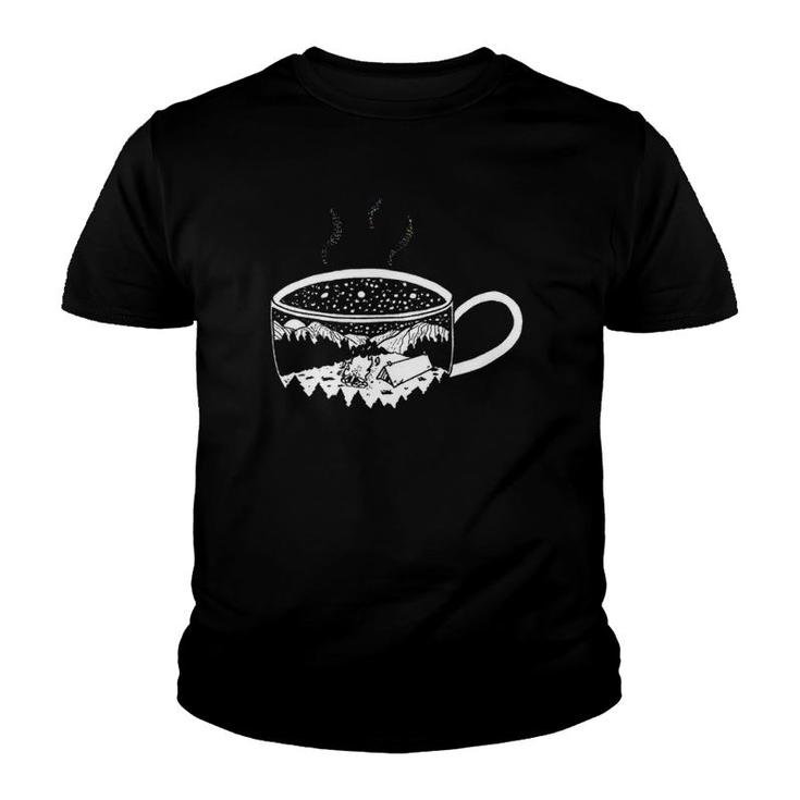 Coffee Mountains Adventure Camping Youth T-shirt