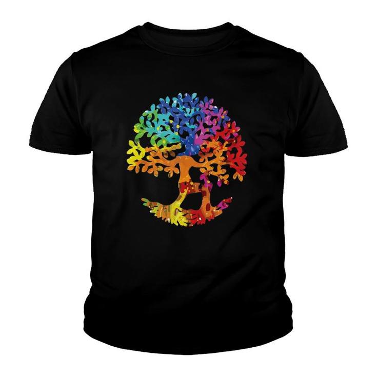 Colorful Life Is Really Good Vintage Tree Art Gift  Youth T-shirt