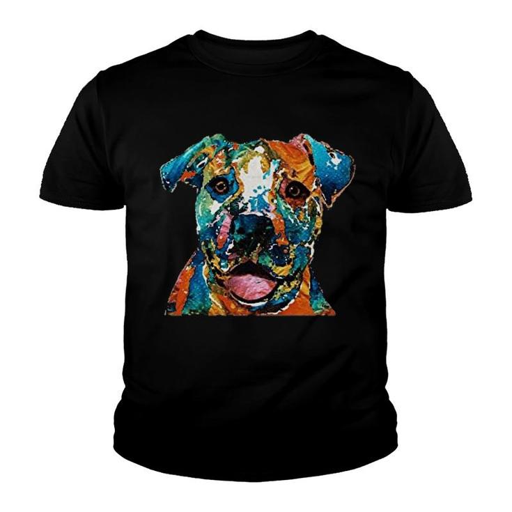 Colorful Pitbull Youth T-shirt