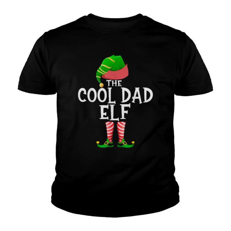 Cool Dad Elf Matching Family Group Christmas Party Pajama  Youth T-shirt