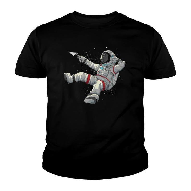 Cool Relaxing Astronaut Funny Spaceman Paper Airplane Gift  Youth T-shirt