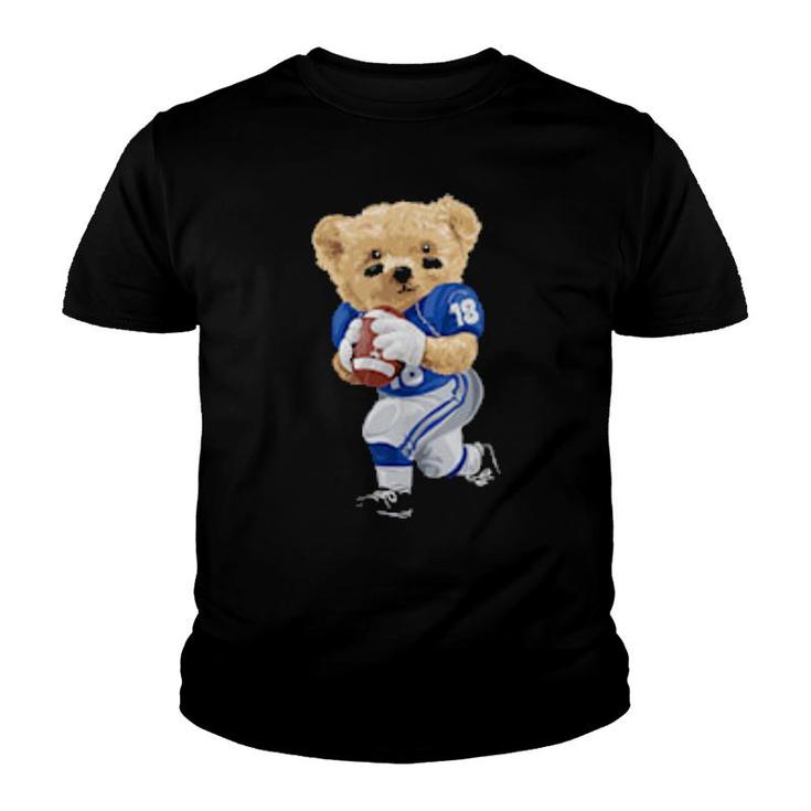 Cool Teddy Bear Playing Rugbys & Cool Designs  Youth T-shirt
