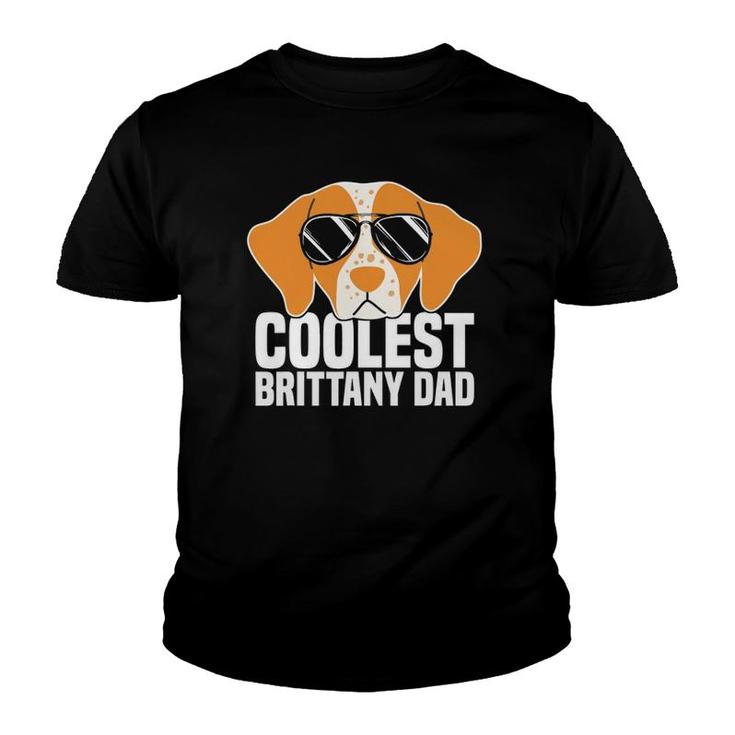 Coolest Brittany Dad Funny Brittany Spaniel Dog Lover Gift Youth T-shirt
