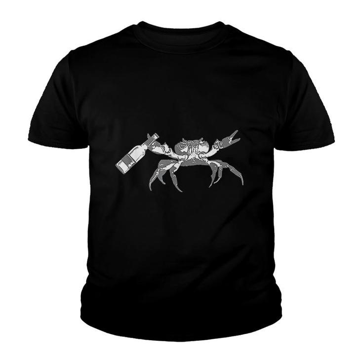 Crab Drinking Beer Youth T-shirt