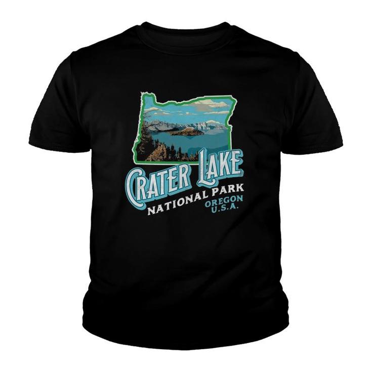 Crater Lake National Park Vintage Oregon Retro  Youth T-shirt