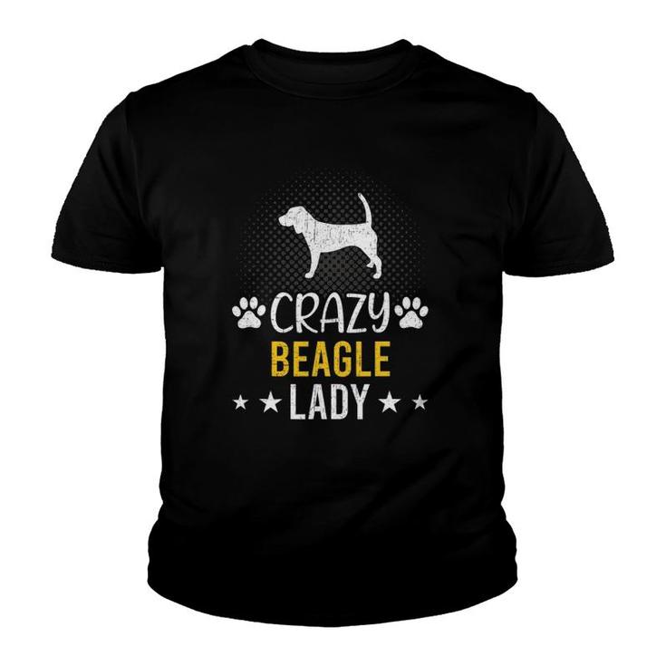 Crazy Beagle Lady Dog Lover Youth T-shirt