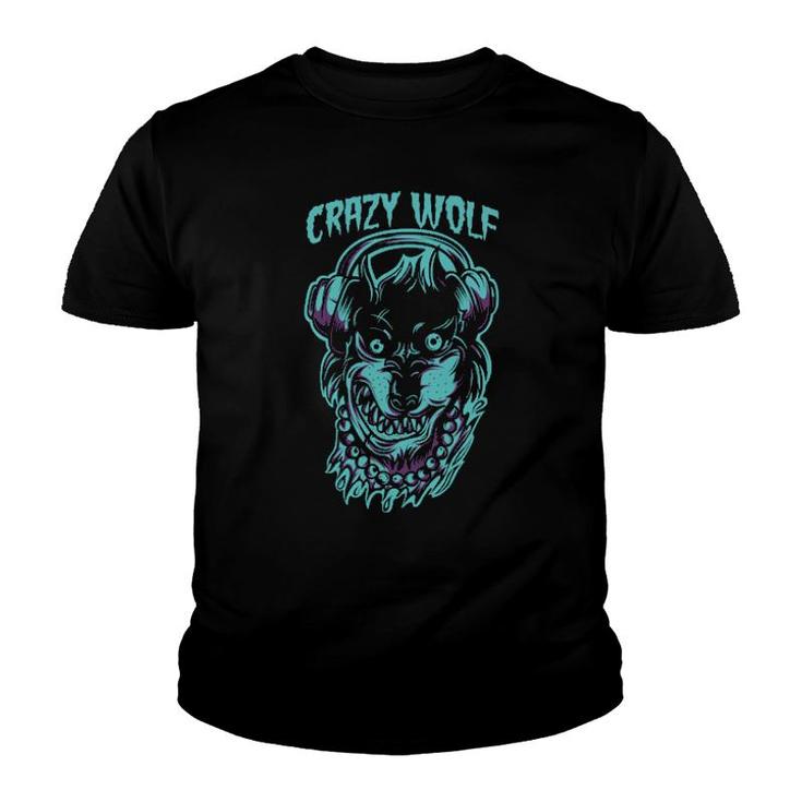 Crazy Wolf Youth T-shirt