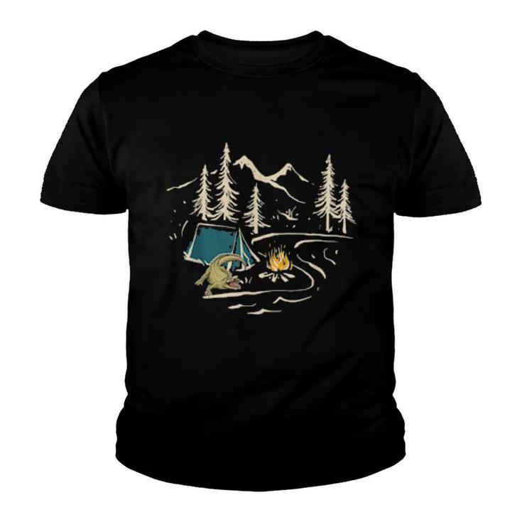 Crocodile Goes Hiking, Nature Outdoor Camping Camper Youth T-shirt