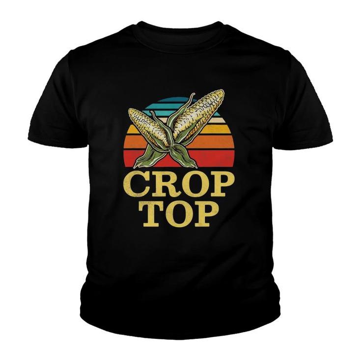 Crop Top Corn Farmer Retro Vintage Youth T-shirt