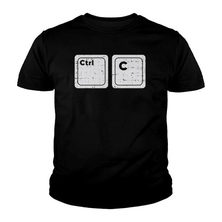 Ctrl C Funny Copy Matching Dad And Kid Son Daughter Men Gift Youth T-shirt