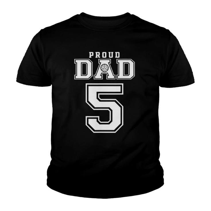 Custom Proud Volleyball Dad Number 5 Personalized For Men Youth T-shirt