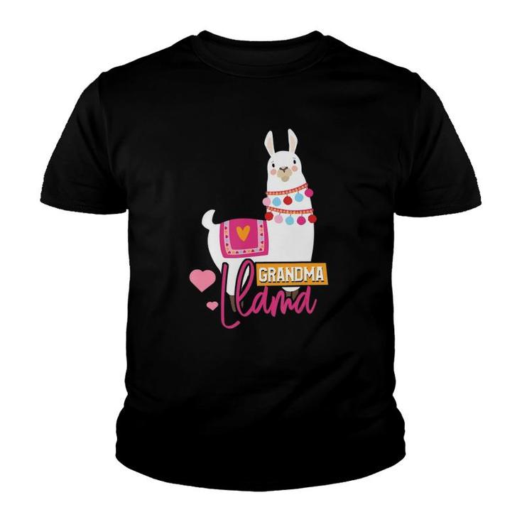 Cute Alpaca Funny Grandmother Graphic Gift Grandma Llama Youth T-shirt