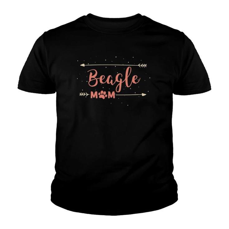 Cute Beagle Mom Paw Print Arrows Youth T-shirt
