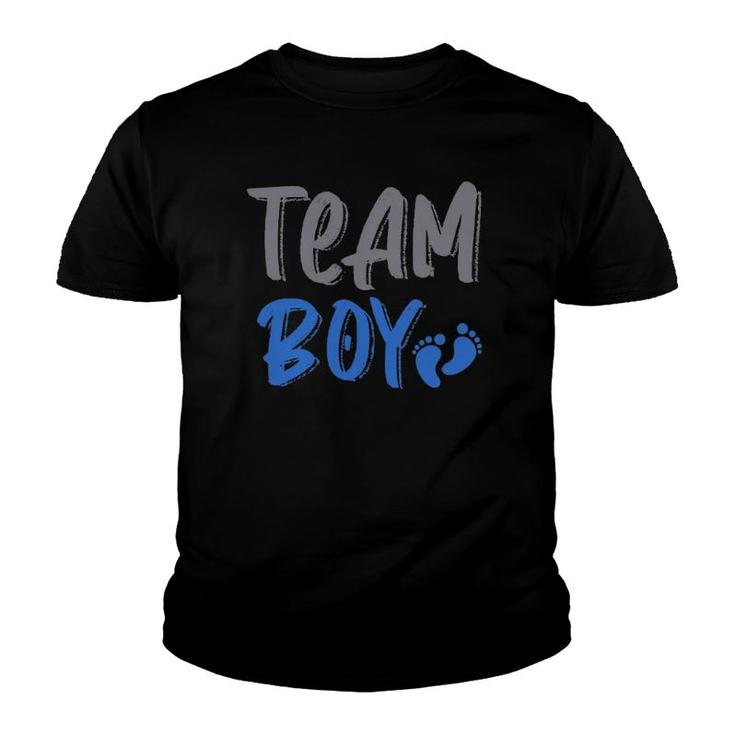 Cute Blue Team Boy Gender Reveal Party Idea For Daddy Youth T-shirt