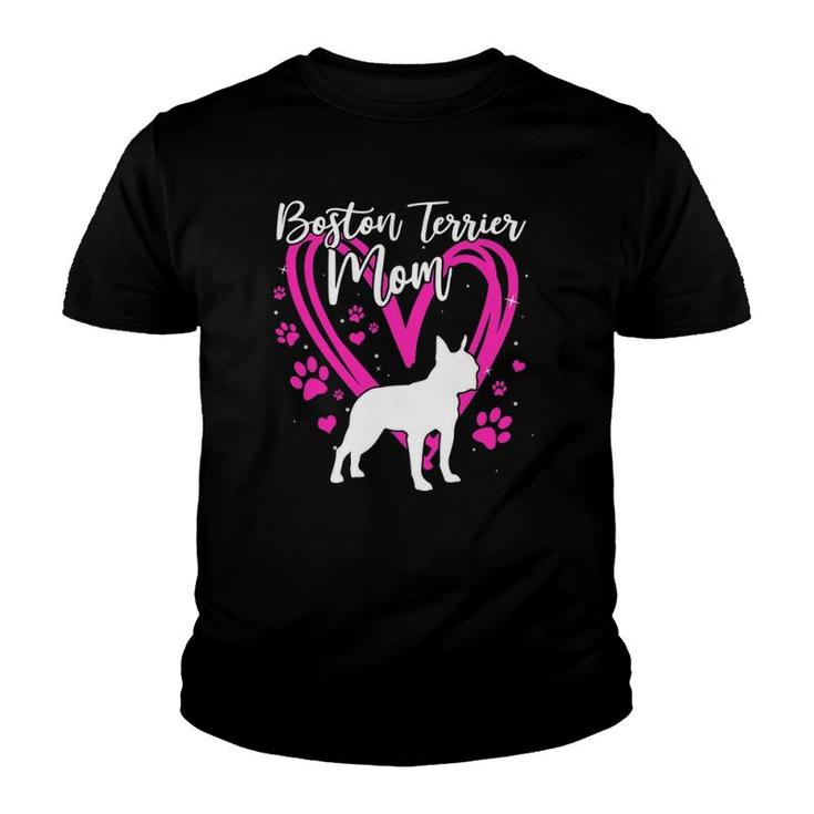 Cute Boston Terrier Mom For Mother's Day Gift Youth T-shirt
