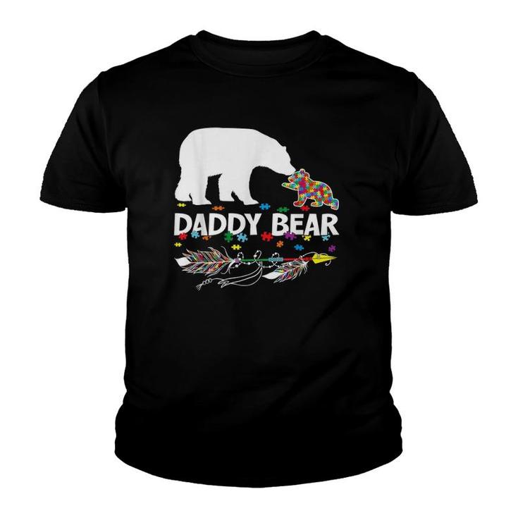 Cute Daddy Bear Autism Awareness  Autistic Family Youth T-shirt