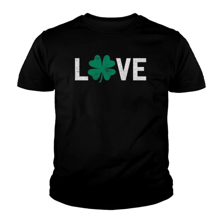 Cute Green Love St Patrick's Day Irish Youth T-shirt
