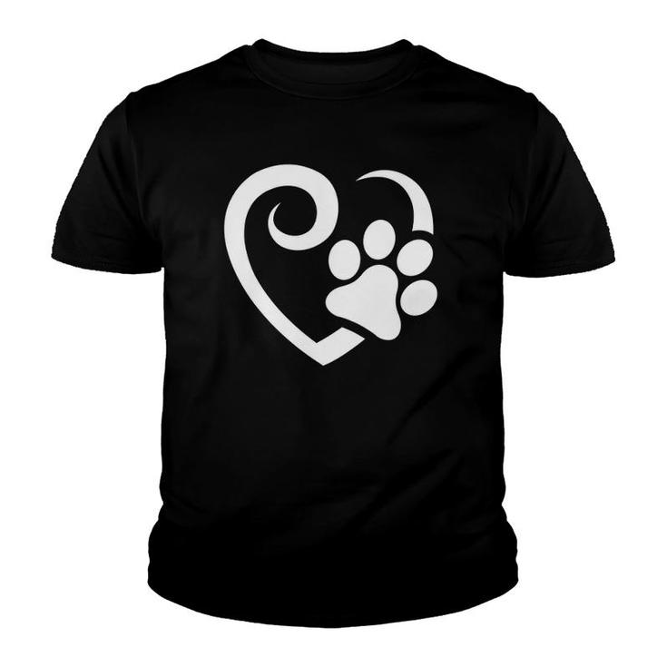 Cute Heart Pawfunny Fur Mama Rescue Animal Youth T-shirt