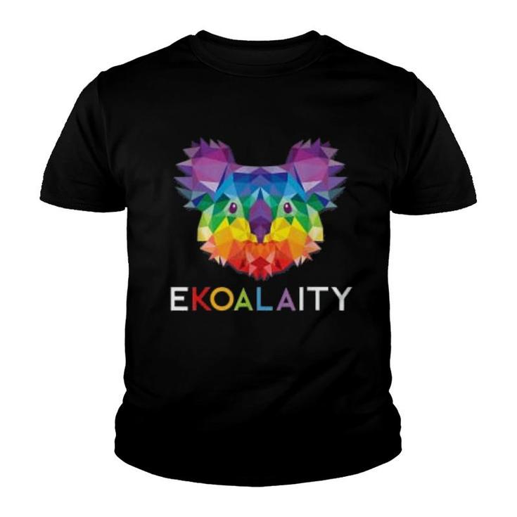 Cute Koala Rainbow Flag Gay Pride Youth T-shirt
