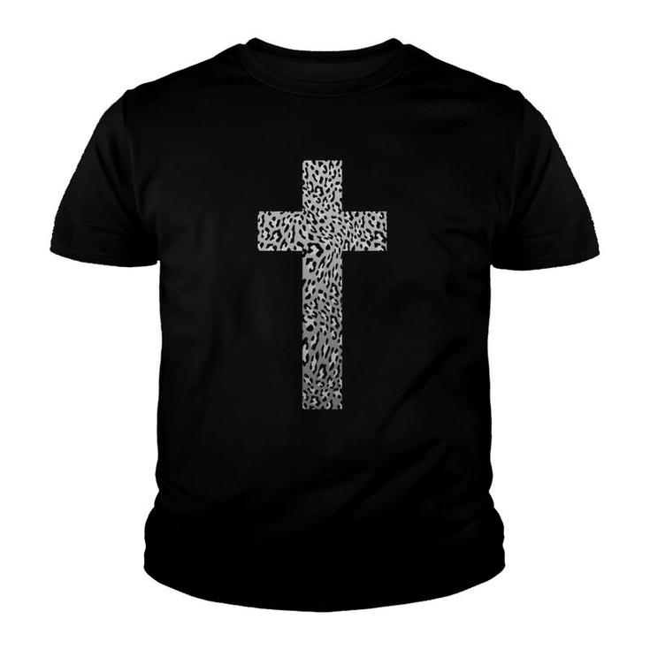 Cute Leopard Print Christian Cross Funny Panther Gift Youth T-shirt