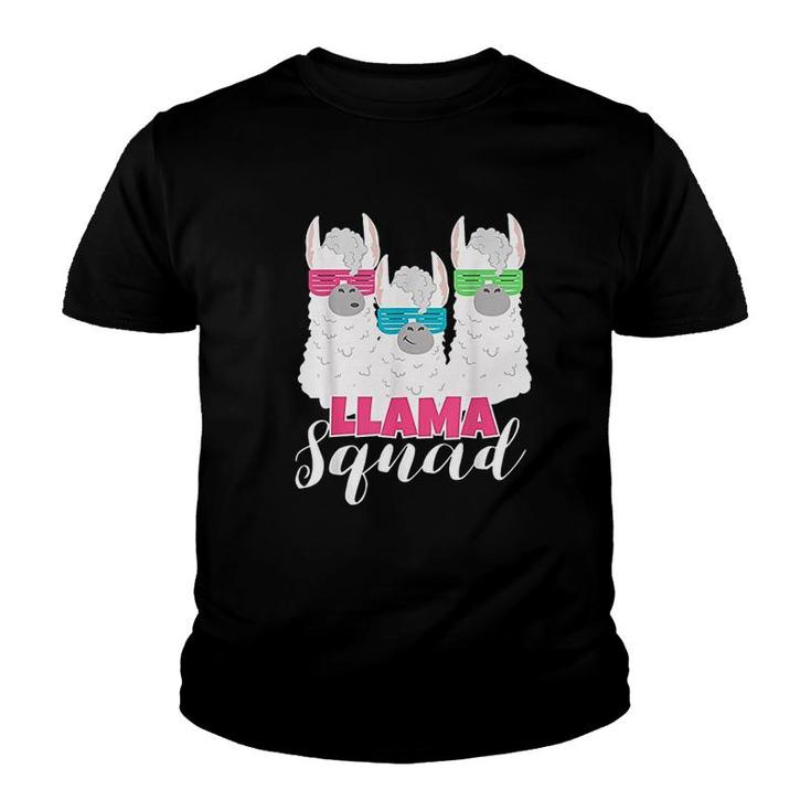 Cute Llama Squad  Retro 80s Style  Gift Youth T-shirt