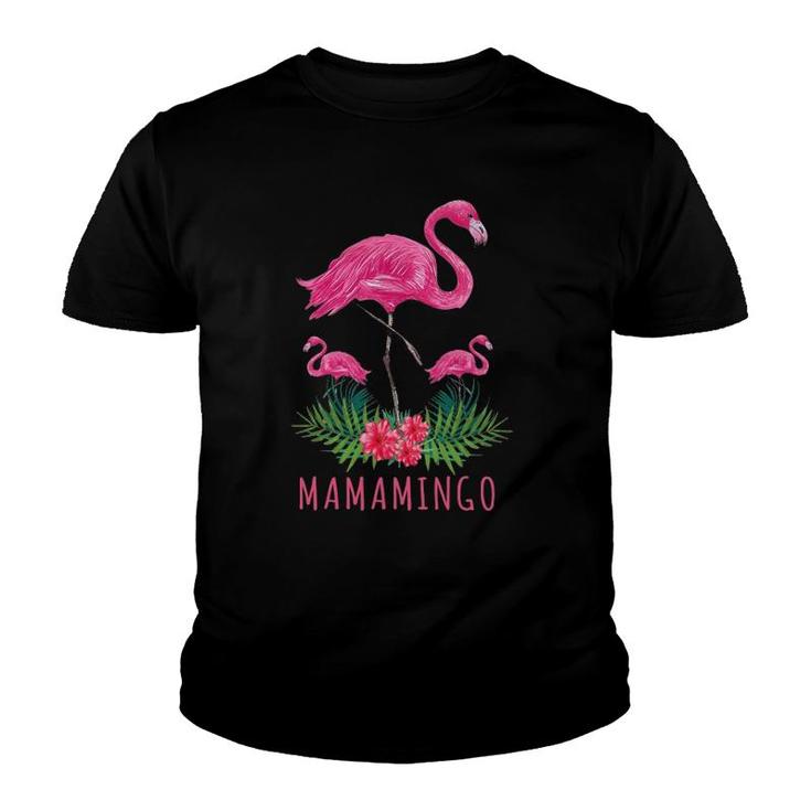 Cute Mother's Day Gift Funny Mom Flamingo With Kids Mamamingo Youth T-shirt