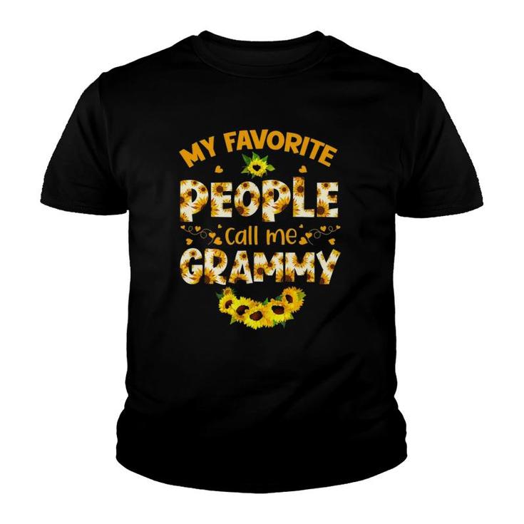 Cute My Favorite People Call Me Grammy Sunflower Mothers Day Youth T-shirt