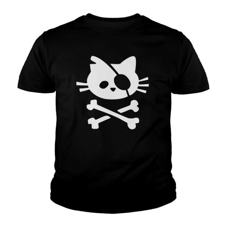 Cute Pirate Cat Pirate Flag Pirate Kitten Youth T-shirt