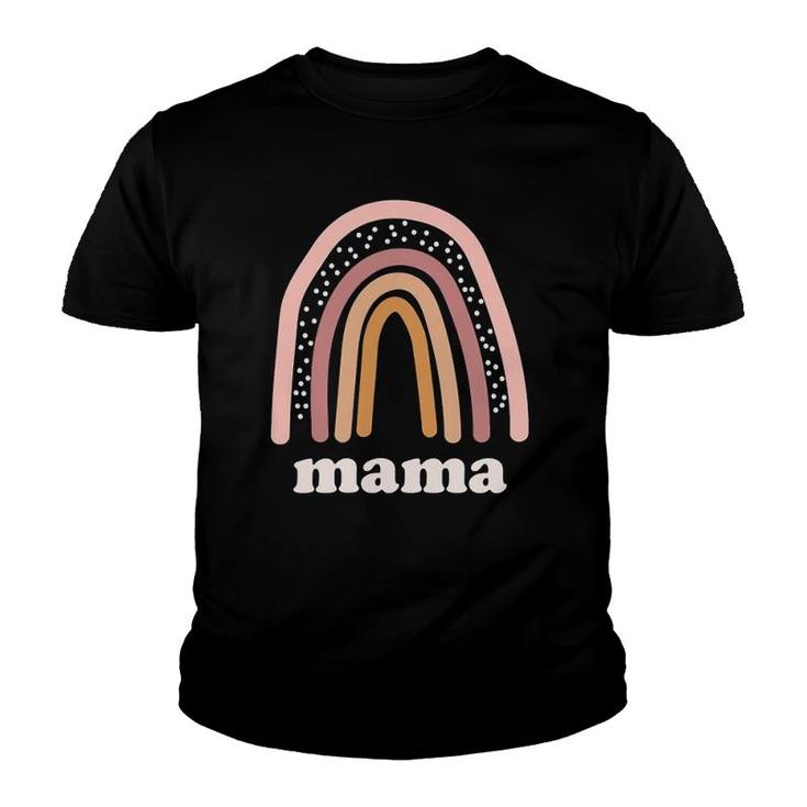 Cute Rainbow Boho Mama Minimal Pocket Design Motherhood Love Youth T-shirt