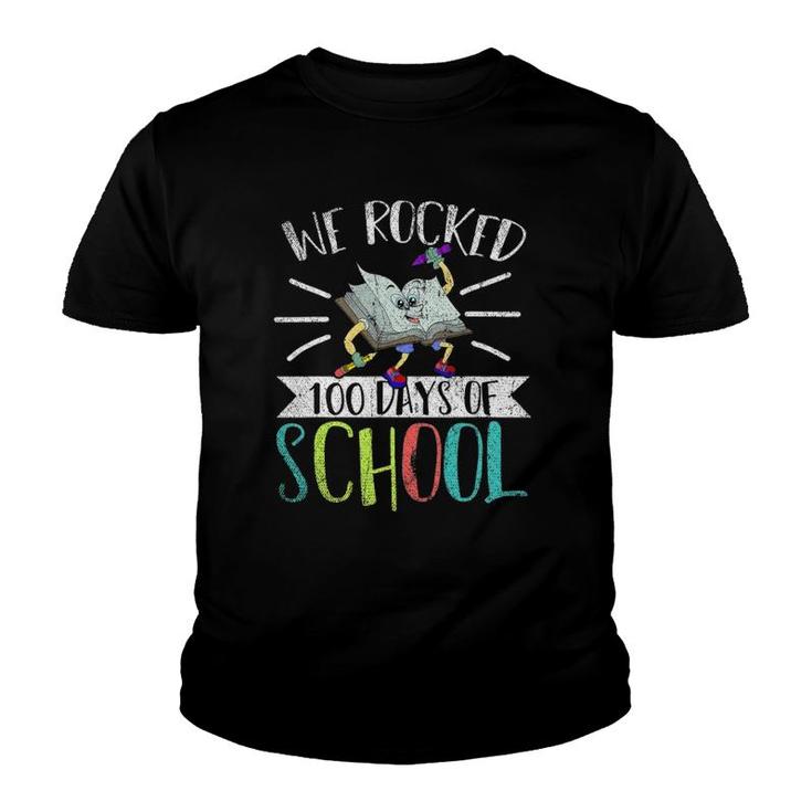 Cute Student Gift Book We Rocked 100 Days Of School Youth T-shirt