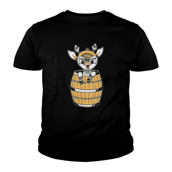 Cute Tribal Deer Hoofed Ruminant Mammal Youth T-shirt