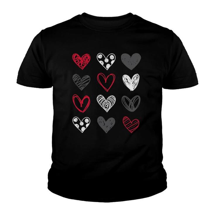 Cute Valentine's Day Hearts Fall In Love Youth T-shirt