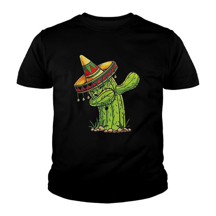 Dabbing Cactus Cinco De Mayo Funny Mexican Youth T-shirt