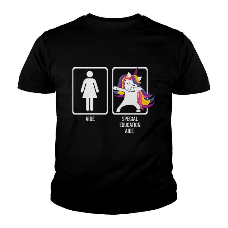 Dabbing Unicorn Special Education Aide Thank You Gift Youth T-shirt
