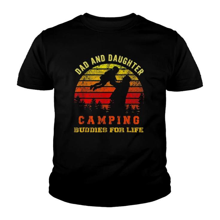 Dad And Daughter Camping Buddies For Life Youth T-shirt
