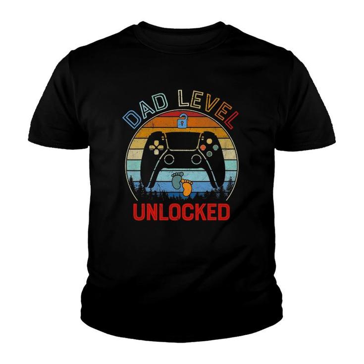 Dad Level Unlocked Funny Soon To Be Dad Apparel Youth T-shirt