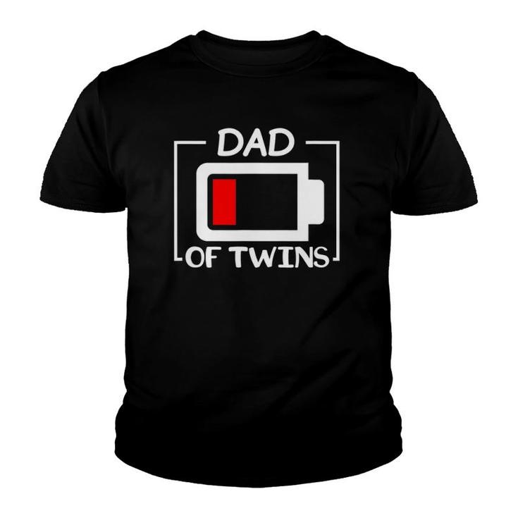 Dad Of Twins Low Battery Youth T-shirt