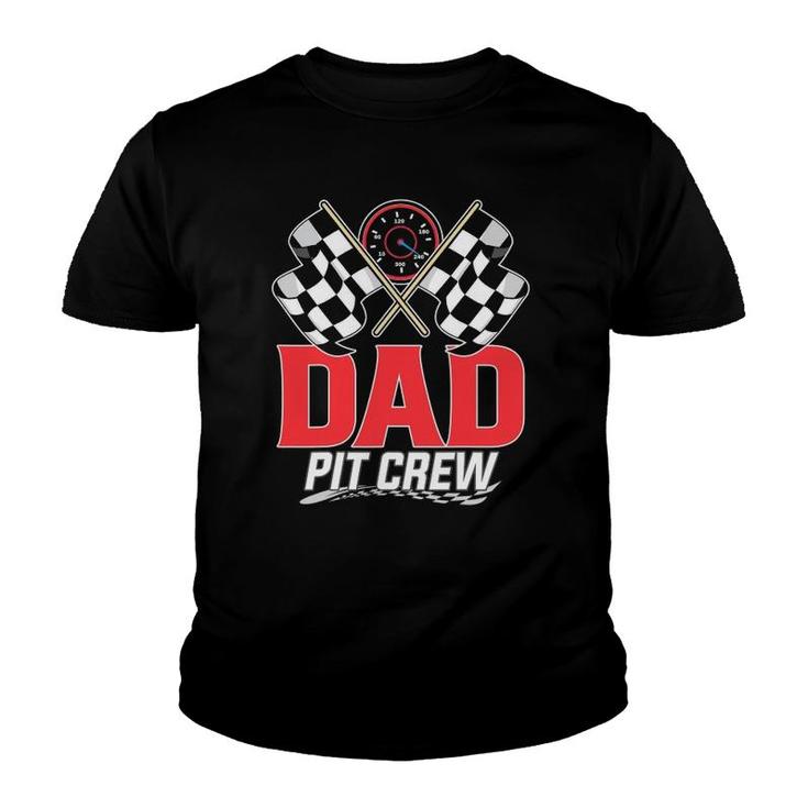 Dad Pit Crew Race Car Birthday Party Racing Family Youth T-shirt