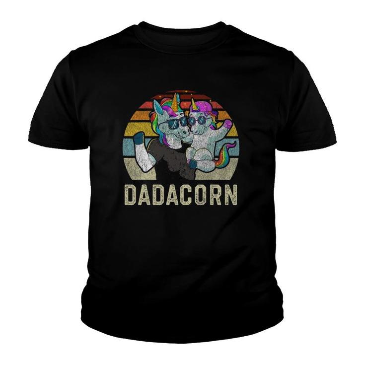 Dadacorn Unicorn Dad Papa Retro Vintage Father's Day Gift Youth T-shirt