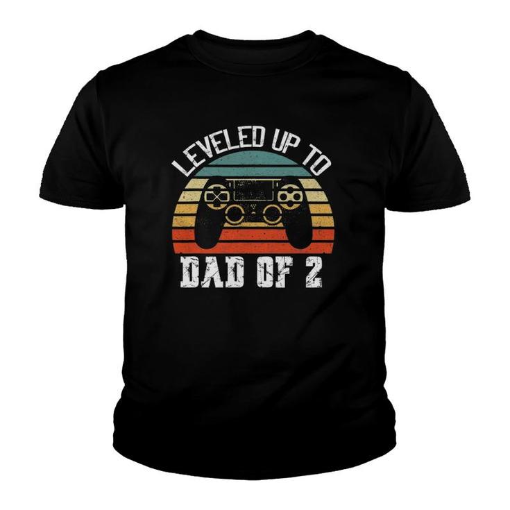 Daddy Again Leveled Up To Dad Of 2 Dad Youth T-shirt