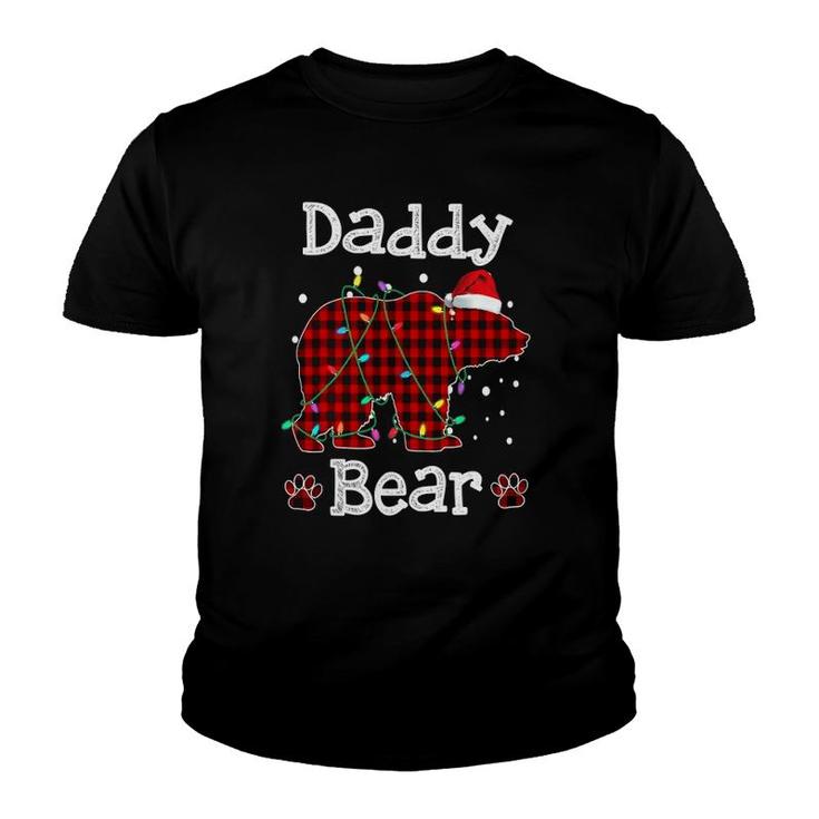 Daddy Bear  Red Buffalo Plaid Daddy Bear Pajama Youth T-shirt
